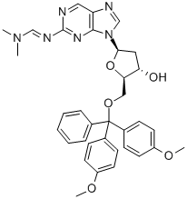5'-O-(DIMETHOXYTRITYL)-2-(DIMETHYLAMINOMETHYLIDENE-AMINO)PURINE-2'-DEOXYRIBOSIDE Structure