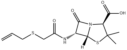 (6R)-6-[N-[2-(アリルチオ)アセチル]アミノ]ペニシラン酸 化学構造式