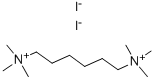 N,N,N,N',N',N'-ヘキサメチル-1,6-ヘキサンジアミニウム·ジヨージド 化学構造式