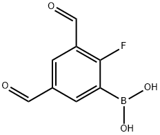 2-氟-3,5-二甲酰基苯基硼酸 结构式