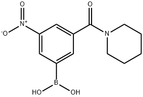 3-硝基-5-(哌啶-1-羰基)苯基硼酸, 871332-78-4, 结构式