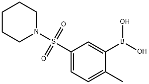 2-甲基-5-(哌啶-1-基磺酰)苯基硼酸 结构式