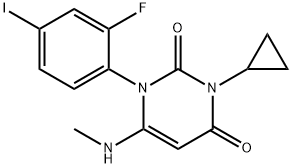3-cyclopropyl-1-(2-fluoro-4-iodophenyl)-6-(MethylaMino)pyriMidine-2,4(1H,3H)-dione Structure