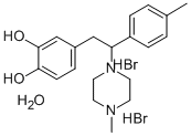 4-(2-(4-Methylphenyl)-2-(4-methyl-1-piperazinyl)ethyl)-1,2-benzenediol  dihydrobromide hydrate Structure