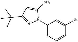 1-(3-溴苯基)-3-(叔丁基)-1H-吡唑-5-胺 结构式