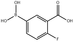 3-カルボキシ-4-フルオロフェニルボロン酸 化学構造式