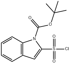 2-(氯磺酰基)-1H-吲哚-1-甲酸叔丁酯 结构式