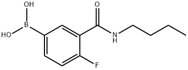 3-(N-丁基氨甲酰基)-4-氟苯基硼酸 结构式