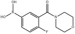 4-氟-3-(吗啉-4-羰基)苯基硼酸 结构式
