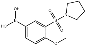 4-甲氧基-3-(吡咯啉-1-基磺酰)苯基硼酸 结构式