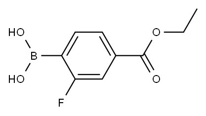 4-(ETHOXYCARBONYL)-2-FLUOROPHENYLBORONIC ACID, 874459-62-8, 结构式