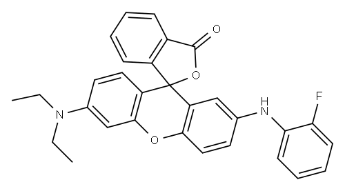 6'-Diethylamino-2'-(o-fluoroanilino)spiro[phthalide-3,9'-[9H]xanthene]|6'-DIETHYLAMINO-2'-(O-FLUOROANILINO)SPIRO[PHTHALIDE-3,9'-[9H]XANTHENE]