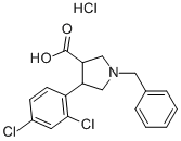 1-BENZYL-4-(2,4-DICHLORO-PHENYL)-PYRROLIDINE-3-CARBOXYLIC ACID HYDROCHLORIDE Structure