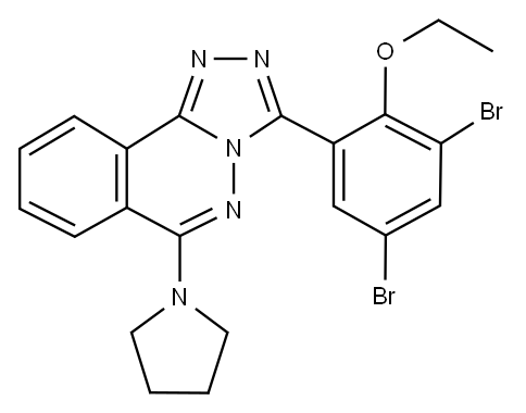 1,2,4-Triazolo(3,4-a)phthalazine, 3-(3,5-dibromo-2-ethoxyphenyl)-6-(1- pyrrolidinyl)-|