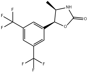 2-Oxazolidinone, 5-[3,5-bis(trifluoromethyl)phenyl]-4-methyl-, (4R,5S)- Struktur