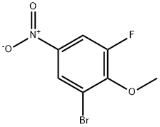 1-ブロモ-3-フルオロ-2-メトキシ-5-ニトロベンゼン 化学構造式