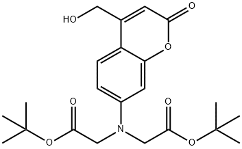 Glycine, N-[2-(1,1-diMethylethoxy)-2-oxoethyl]-N-[4-(hydroxyMethyl)-2-oxo-2H-1-benzopyran-7-yl]-, 1,1-diMethylethyl ester 结构式