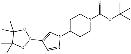 tert-Butyl 4-[4-(4,4,5,5-tetramethyl-1,3,2-dioxaborolan-2-yl)-1H-pyrazol-1-yl]piperidine-1-carboxylate Struktur