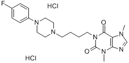 1-(4-(4-(p-Fluorophenyl)-1-piperazinyl)butyl)theobromine dihydrochlori de Structure