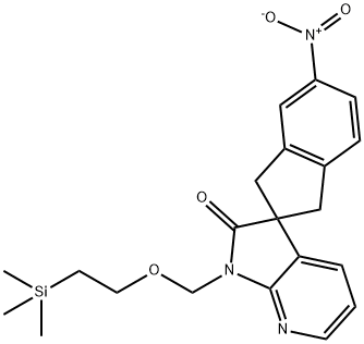 5-nitro-1'-((2-(triMethylsilyl)ethoxy)Methyl)-1,3-dihydrospiro[indene-2,3'-pyrrolo[2,3-b]pyridin]-2'(1'H)-one Structure