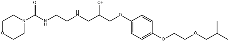 N-[2-[[2-ヒドロキシ-3-[4-[2-(2-メチルプロポキシ)エトキシ]フェノキシ]プロピル]アミノ]エチル]-4-モルホリンカルボアミド 化学構造式