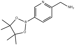 (5-(4,4,5,5-四甲基-1,3,2-二氧杂环戊硼烷-2-基)吡啶-2-基)甲胺, 880495-82-9, 结构式