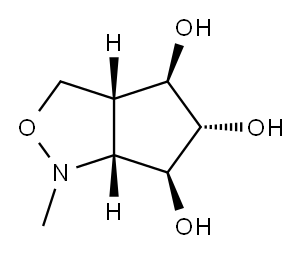 1H-Cyclopentcisoxazole-4,5,6-triol, hexahydro-1-methyl-, 3aR-(3a.alpha.,4.alpha.,5.beta.,6.alpha.,6a.alpha.)- Structure