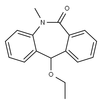 11-エトキシ-5,11-ジヒドロ-5-メチル-6H-ジベンゾ[b,e]アゼピン-6-オン 化学構造式