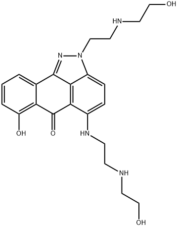 7-ヒドロキシ-2-[2-(2-ヒドロキシエチルアミノ)エチル]-5-[2-(2-ヒドロキシエチルアミノ)エチルアミノ]アントラ[1,9-cd]ピラゾール-6(2H)-オン 化学構造式