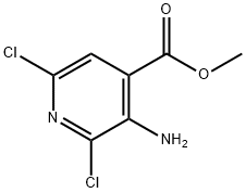 3-氨基-2,6-二氯吡啶-4-羧酸甲酯 结构式
