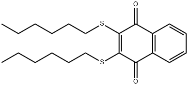 2,3-ビス(N-ヘキシルチオ)-1,4-ナフタレンジオン 化学構造式