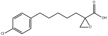 2-[5-(4-クロロフェニル)ペンチル]オキシラン-2-カルボン酸 化学構造式