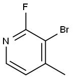 3-ブロモ-2-フルオロ-4-メチルピリジン 化学構造式