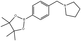 4-(PYRROLIDIN-1-YLMETHYL)BENZENEBORONIC ACID, PINACOL ESTER 97%1-[4-(4,4,5,5-TETRAMETHYL-1,3,2-DIOXABOROLAN-2-YL)BENZYL]PYRROLIDINE Struktur