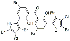 (4-Chloro-3,5-dibromo-1H-pyrrole-2-yl)(2-hydroxy-5-bromophenyl) ketone Structure