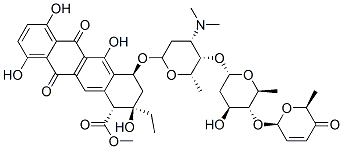methyl (1R,2R,4S)-4-[(2S,4S,5S,6S)-4-dimethylamino-5-[(2S,4S,5R,6S)-4-hydroxy-6-methyl-5-[[(2S,6S)-6-methyl-5-oxo-2H-pyran-2-yl]oxy]oxan-2-yl]oxy-6-methyl-oxan-2-yl]oxy-2-ethyl-2,5,7,10-tetrahydroxy-6,11-dioxo-3,4-dihydro-1H-tetracene-1-carboxylate Structure