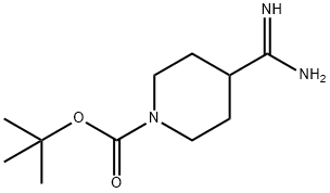 1-BOC-4-哌啶甲脒, 885270-23-5, 结构式