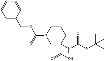 3-Boc-氨基-1-Cbz-哌啶-3-羧酸, 885270-31-5, 结构式