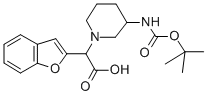 BENZOFURAN-2-YL-(3-BOC-AMINO-PIPERIDIN-1-YL)-ACETIC ACID Structure