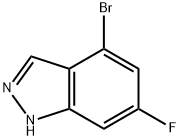 4-ブロモ-6-フルオロ-1H-インダゾール 化学構造式