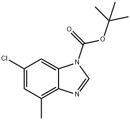 1H-BenziMidazole-1-carboxylicacid,6-chloro-4-Methyl-,1,1-diMethylethylester Structure
