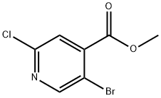 5-ブロモ-2-クロロピリジン-4-カルボン酸メチル 化学構造式