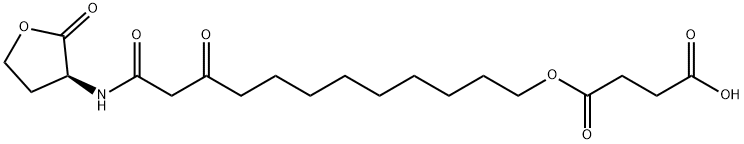 (S)-4-((10,12-ジオキソ-12-((2-オキソテトラヒドロフラン-3-イル)アミノ)ドデシル)オキシ)-4-オキソブタン酸 化学構造式