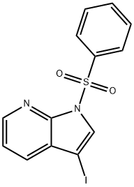 1-ベンゼンスルホニル-3-ヨード-1H-ピロロ[2,3-B]ピリジン 化学構造式
