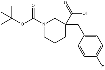 1-BOC-3-(4-氟苄基)-3-哌啶甲酸 结构式