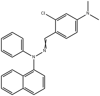 2-chloro-4-(dimethylamino)benzaldehyde 1-naphthylphenylhydrazone Structure
