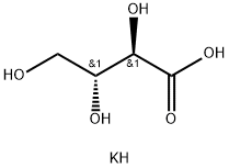D-エリトロン酸カリウム 化学構造式