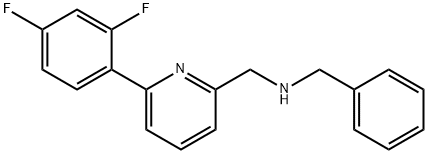 N-苄基-1-[6-(2,4-二氟苯基)-2-吡啶基]甲胺, 887985-29-7, 结构式