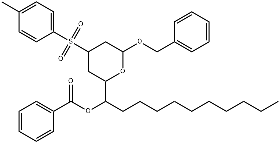 2H-Pyran-2-Methanol,a-decyltetrahydro-4-[(4-Methylphenyl)sulfonyl]-6-(phenylMethoxy)-,benzoate Structure