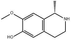 (S)-1-メチル-7-メトキシ-1,2,3,4-テトラヒドロイソキノリン-6-オール 化学構造式